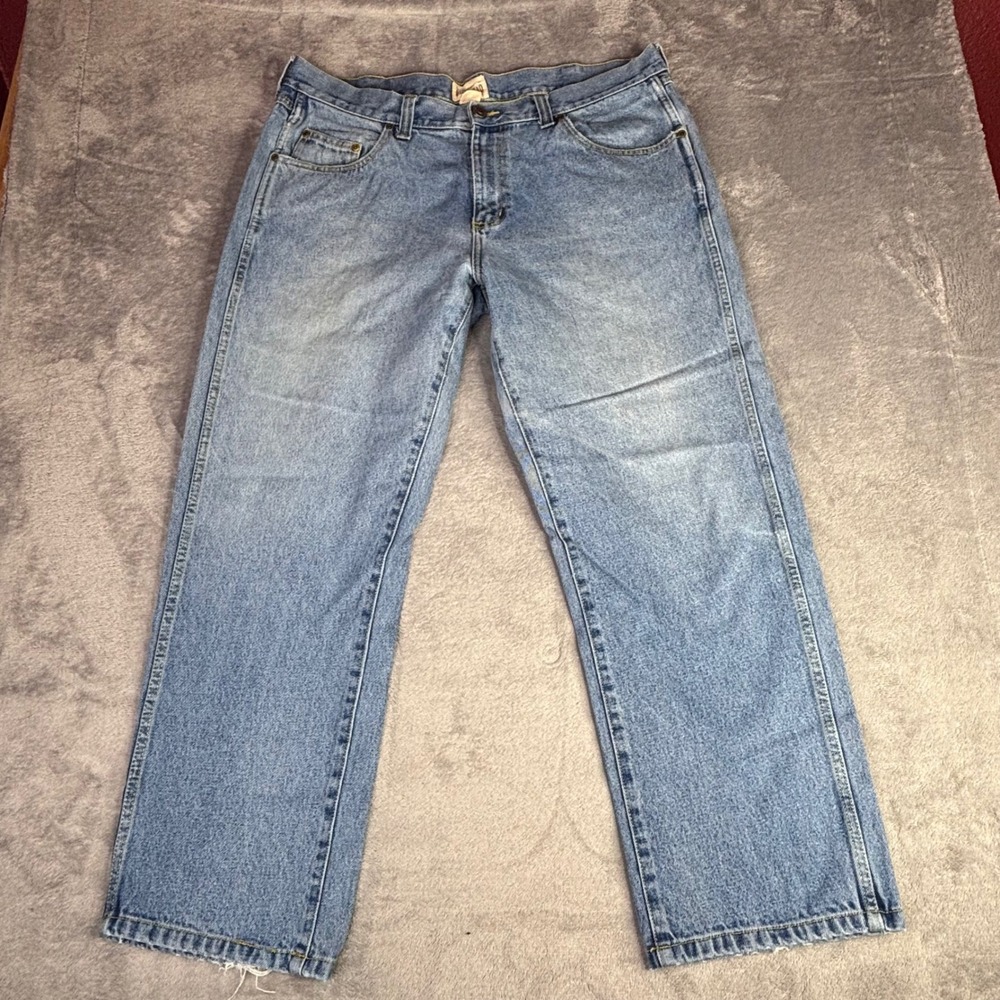 RedHead Brand Co Jeans Mens 38x30 Light Blue Straight Leg 100% Cotton Workwear
